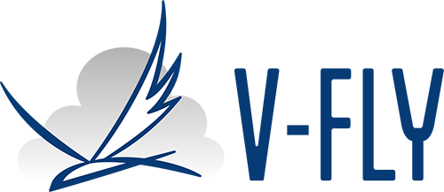 logo Vfly Aerotaxi blu 500